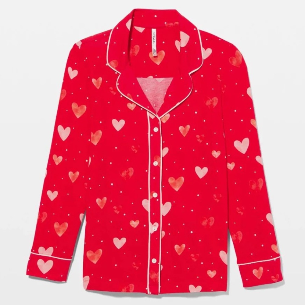 Soma NWT LOVELY RED HEART Women's Pajama TOP size xl